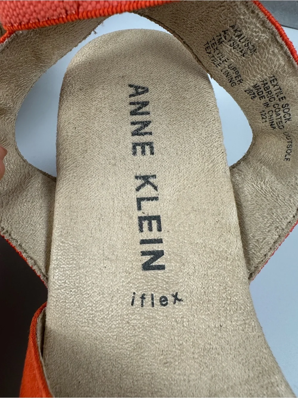 Anne Klein iFlex Orange Cork Wedge Sandals